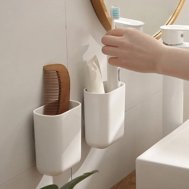 Wall-mounted Storage Box Can Drain Water Suitable For Toothpaste And Toothbrush Storage On Bathroom Wall 3