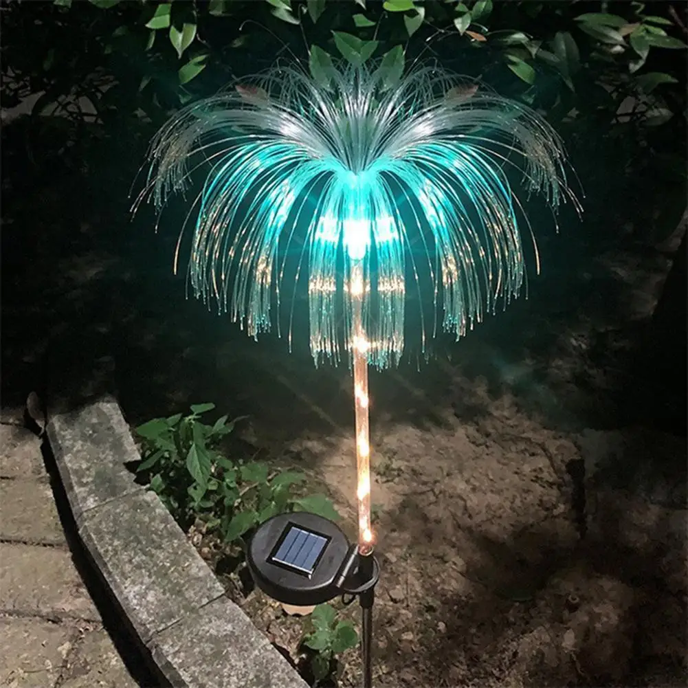 태양광 LED 해파리 조명, IP65 방수 광섬유 해파리 램프, 장식 해파리 램프, 야외 안뜰 조경 램프