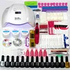 Manicure Set Choose 12/10 Colors Gel Polish Base Top Coat Nail Kit 24w/54w Uv Led Lamp Electric Manicure Handle Nail Art set 1