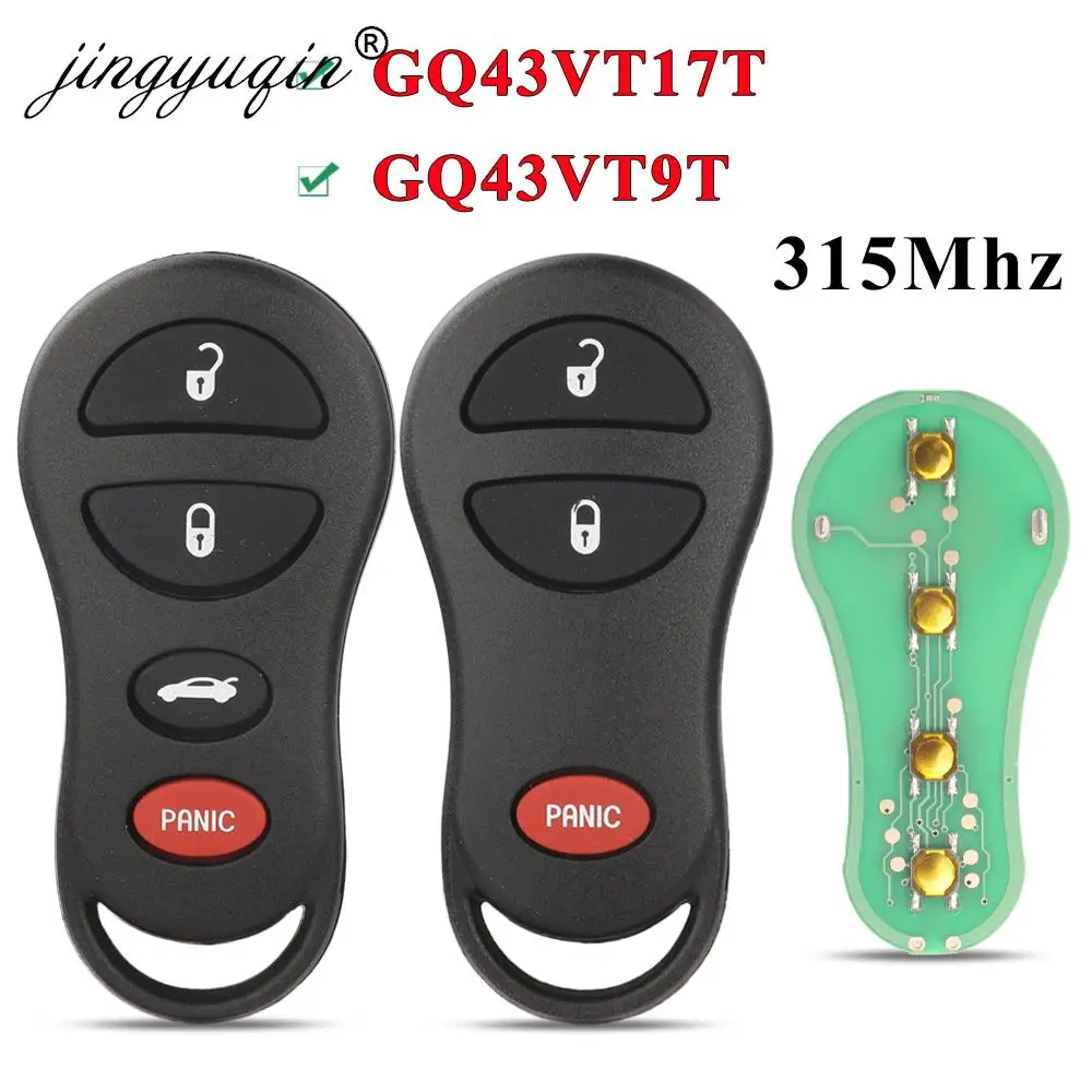 3 Buttons 315Mhz Remote Car key GQ43VT17T GQ43VT9T for Dodge Jeep fit Chrysler Concorde 300M 2001-2004 key Entry Fob