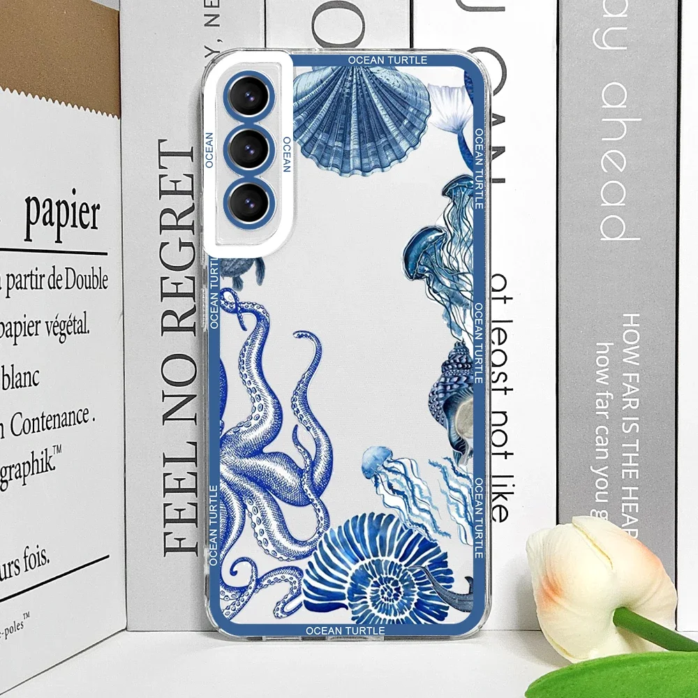 Cool Ocean Turtle Sea Blue Design Clear Phone Case Cover