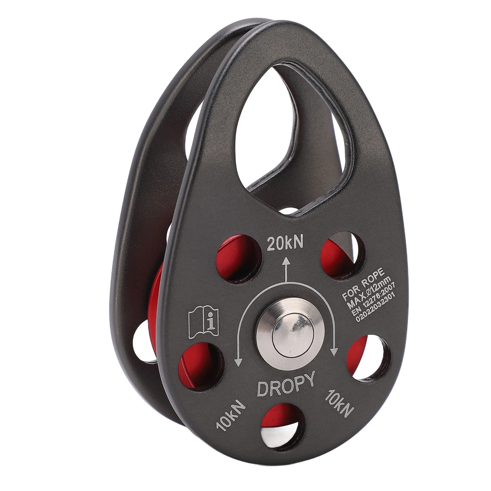 Description Picture 3 of item20KN Rock Climbing Pulley Aluminum Alloy ​Side Swing Pulley Professional Climbing Carabiner Survival Climbing Accessories