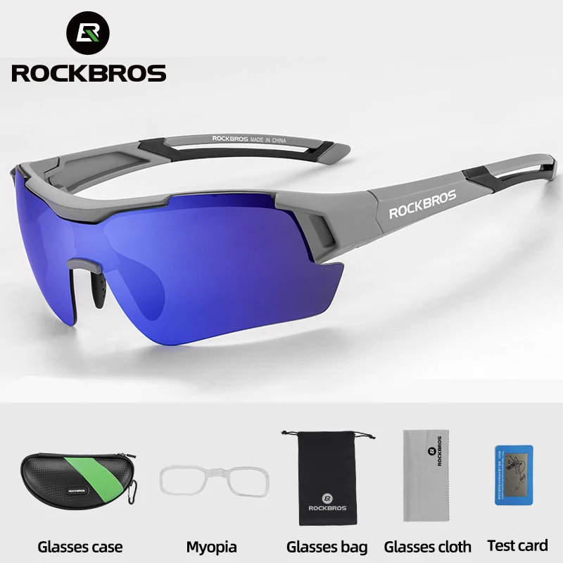 ROCKBROS Polarized Cycling Sunglasses – UV400, 3 Interchangeable Lenses, Sports Eyewear