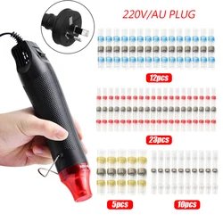Waterproof Heat Shrink Solder Seal Wire Splice Terminal Kit with Hot Air Gun - 50/400/800 PCS (50pcs Gun(AU 220V))