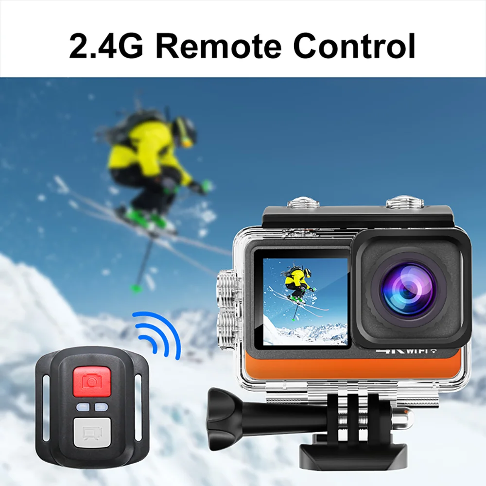 Ourlife Action Camera Ultra HD 4K Dual Screen 2.0 WiFi 170D 16MP 