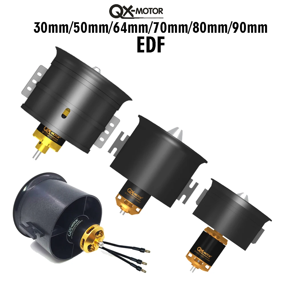 Qxmotor 90mm / 70mm / 64mm / 55mm / 30mm Edf Ducted Fan With Brushless