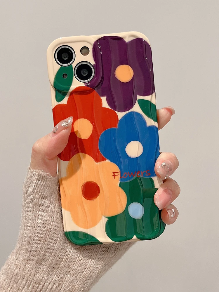 Art Colorful Oil Painting Flowers iPhone Case