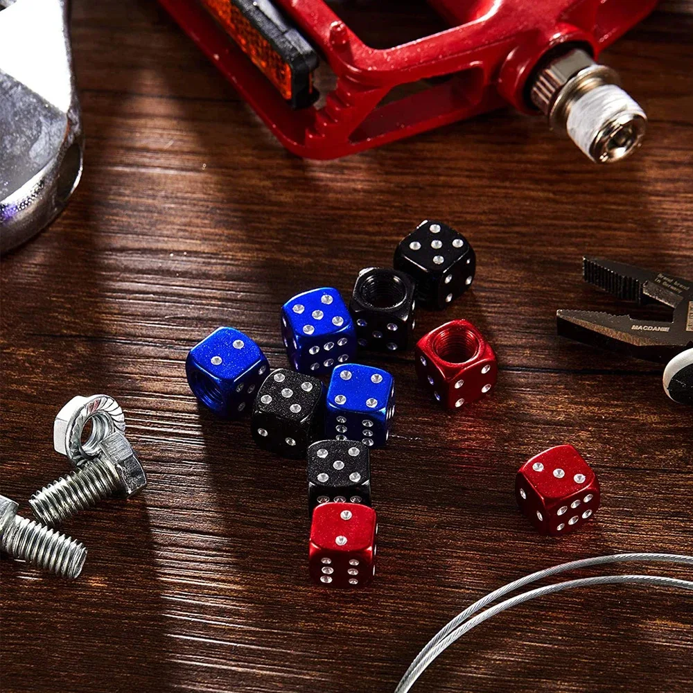 Car Tire Aluminum Alloy Dice Valve Cap Motorcycle Metal Valve Cap