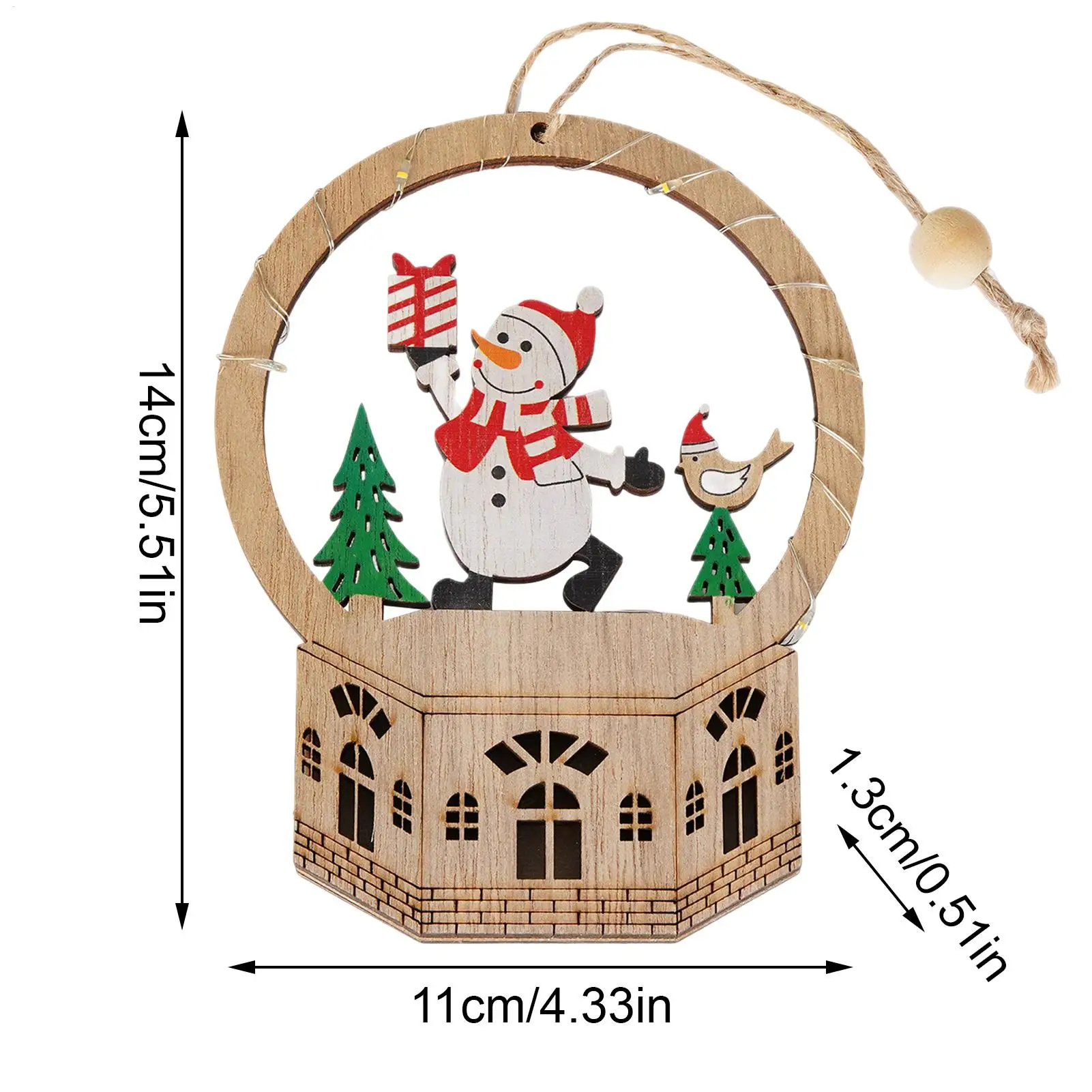 Wooden Christmas Ornaments Seasonal Decoration With LED Light Holiday Table Centerpiece For Home Decorators Festival Planners