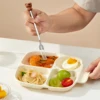 WORTHBUY Multifunctional Divided Storage Tray Cute Pattern Food Serving Trays 4 Grids Fruit Salad Dessert Tray For Kitchen 3