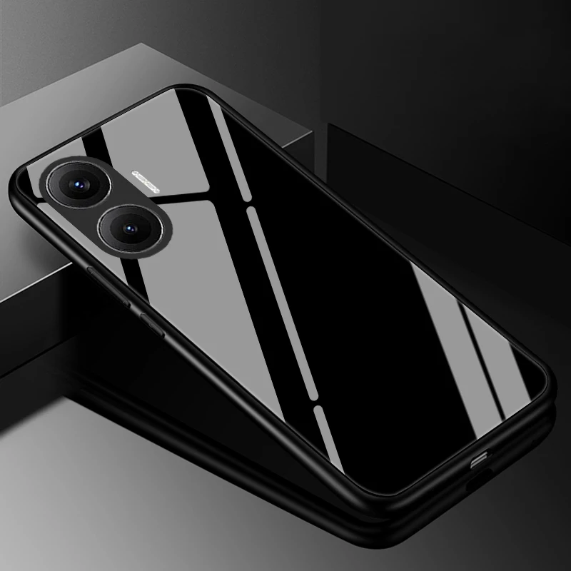 Premium Tempered Glass Hard Back Bumper Case Cover