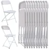 4/6/8/10/12/20Pcs Plastic Folding Chairs Stackable Wedding Party Camping Dining Seats, Home - White/Black 1