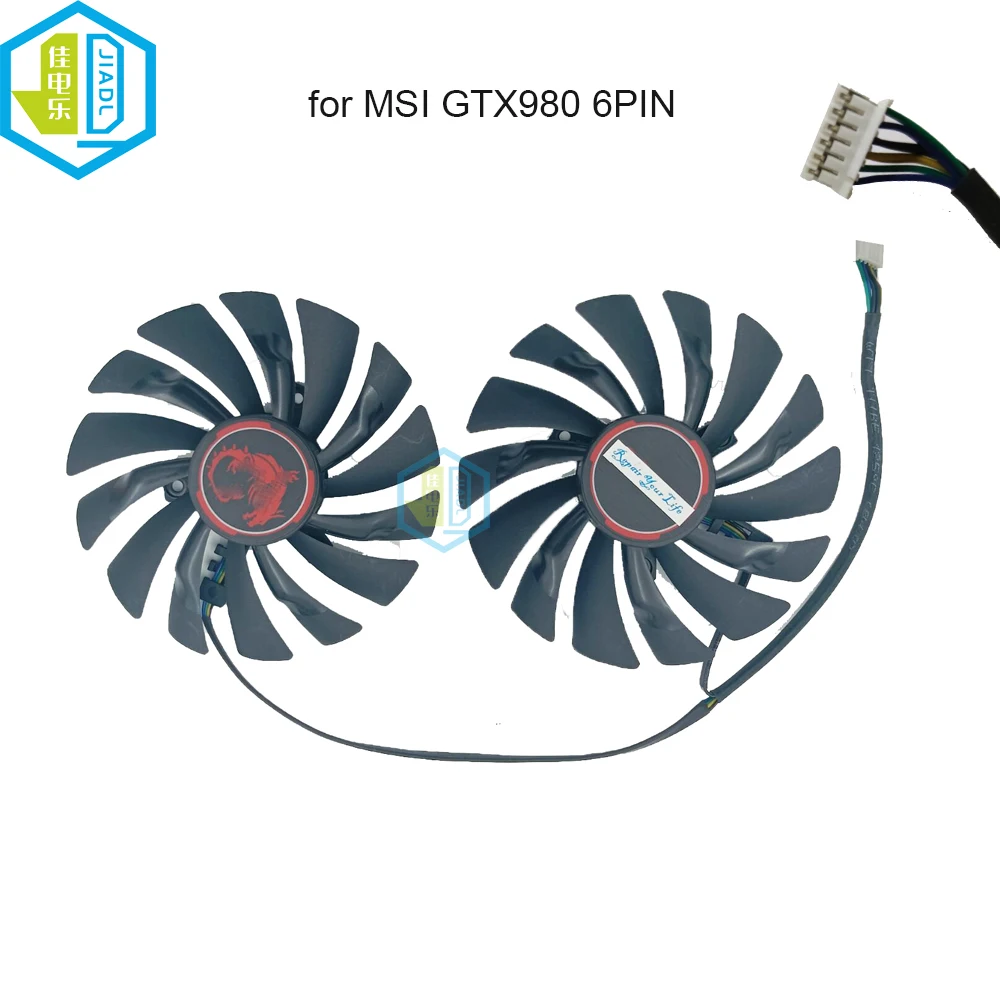 12V 6Pin Scheda Video Ventole Di Raffreddamento Radiatore Di Raffreddamento Per Msi Gtx980 Geforce Gtx 980 Gaming Gpu Schede Grafiche Ventola 95Mm Pld