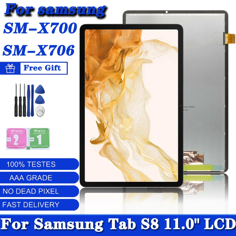 Touch Screen Digitador Assembly Samsung Tab s8 Sm-x700 Exibição Original Samsung Tab s8 Sm-x706
