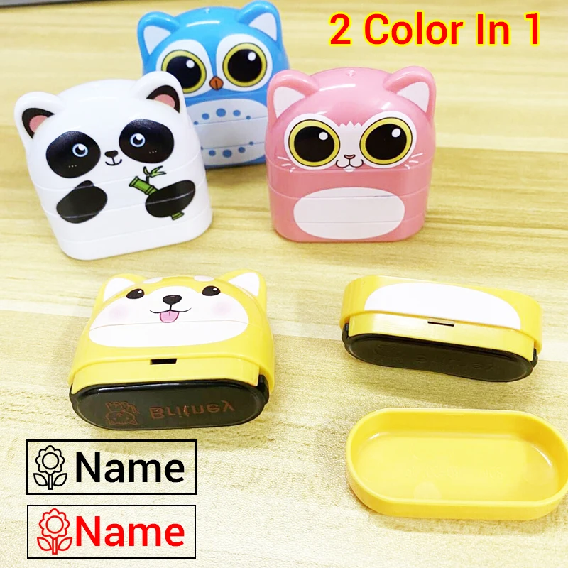 2 In 1 Black/Red Ink Baby Name Stamp Custom-made DIY Gift for Children Seal Student Clothes Chapter Not Easy to Fade Toy