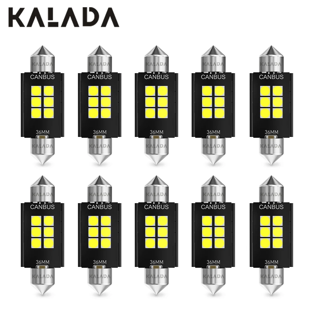 10pcs C5W C10W LED Bulbs Canbus 31MM 36MM 39MM 41MM Festoon Auto Interior  Dome Light Reading Bulb License Plate Lamp 6000K White - AliExpress