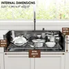 33in Waterfall Kitchen Sink with Faucet Single Bowl Drop in Sinks, 16 Gauge Stainless Steel, Kitchen Sink with 7 Accessory 3