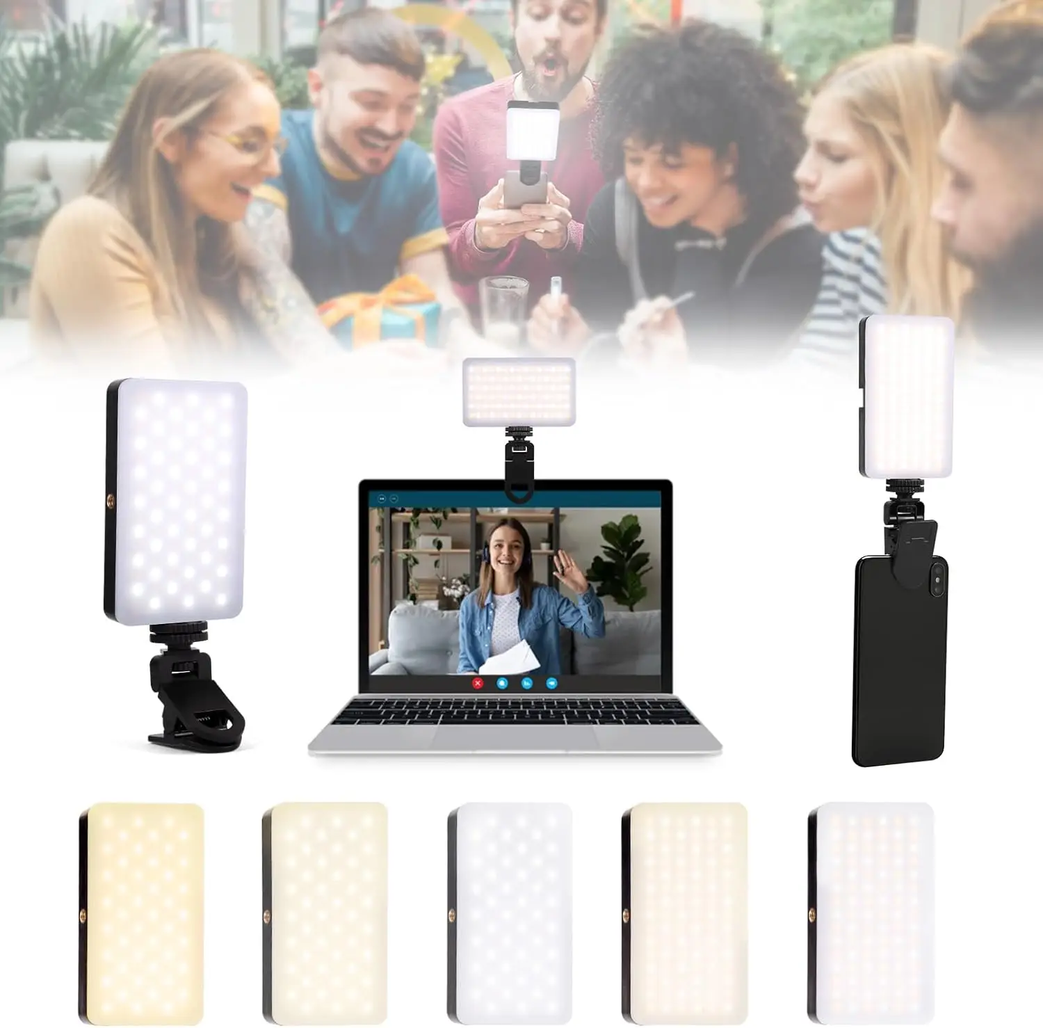 Portable 90LED Rechargeable Ring Light for Phone, iPad, Camera, TikTok, Makeup, Live Stream