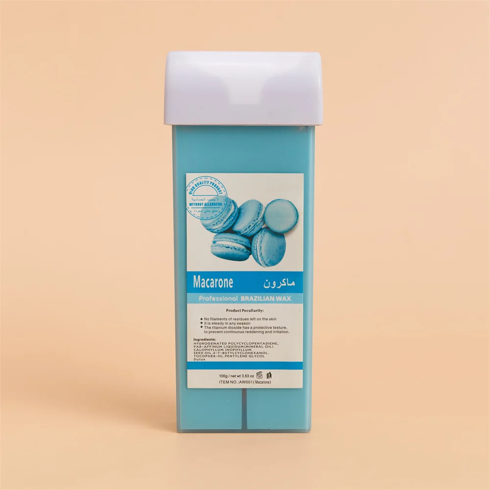 Beauty Spa quality Doll Wax roll on wax Portable 100g heated rosin free cartridge beeswax warm macaron wax