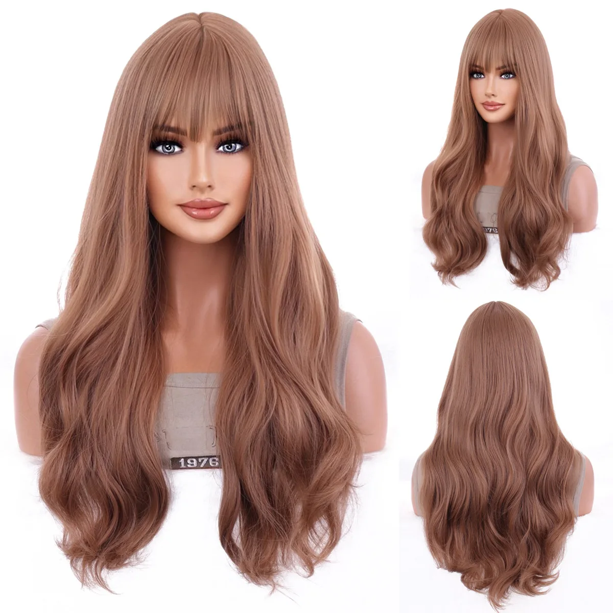 

European and American wig women long curly hair in the parting of large waves of natural whole wig set