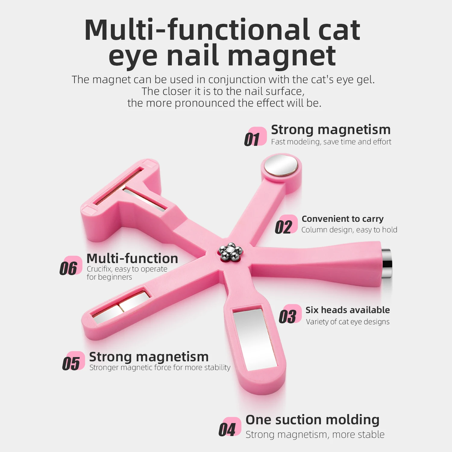 Cat Eye Nail Tool Magnetic Nail Art Tools Magnetic Nail Tools 5 IN 1 Multi-function Cat Eye Nail Magnetic Stick Cross Magnet Board