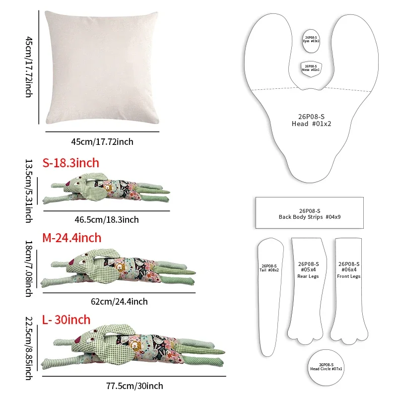 NUBECOM 8pcs DIY Memory Dog Quilting Acrylic Stencil Lying Dog Shape Template Doll Handmade Gift Birthday Decor With Instruction