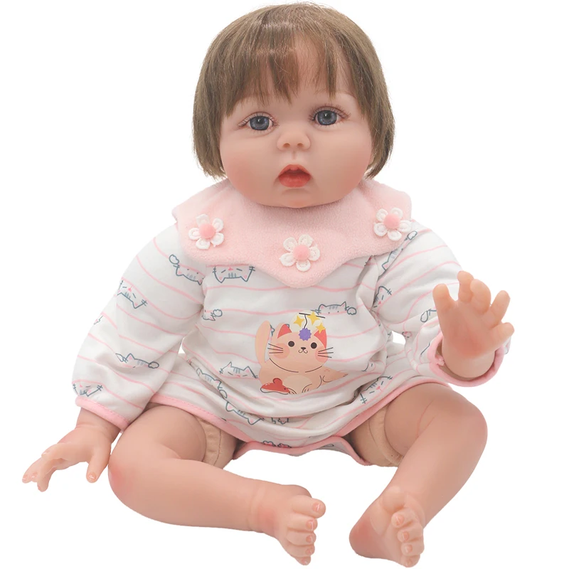 55cm Baby Doll Clothes Jumpsuit  22" Reborn Dolls Lace Dress Hat Children Gift Toys Outfit