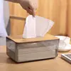 Bamboo Wooden Cover Plastic Tissue Box Paper Holder Dispenser Home Storage Case 1