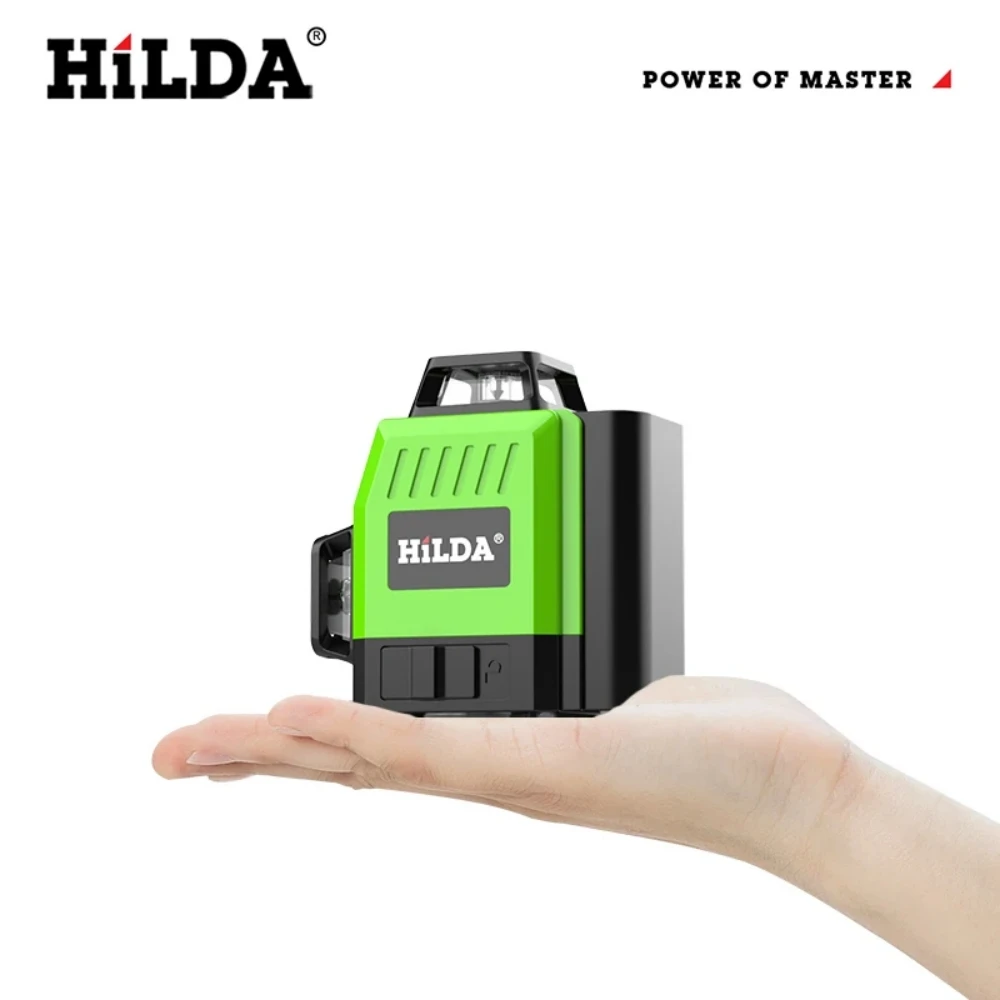 3D 12Lines Self-leveling Laser Level Mini 360 Horizontal Vertical Cross Green Portable