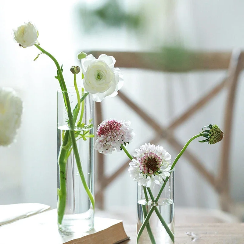 6.5x6/8/10/15/18cm Glass Flower Vase For Wedding Centerpieces Cylinder Vase Hurricane Glass Candle Holders For Tealight Party 4