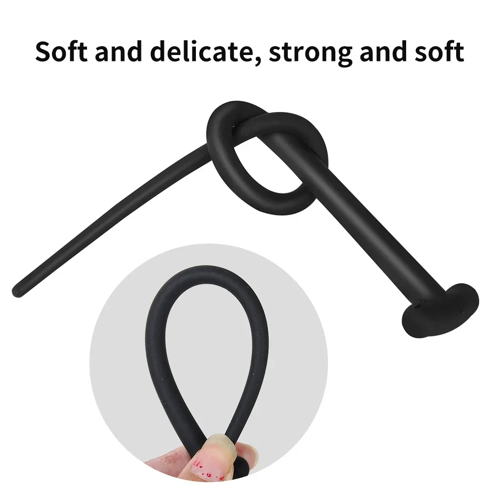 Penis Sex Toys T Head Long Silicone Horse Eye Rod Silicone Urethral Plug Male Horse Eye Dilation Stimulation Stick Inserter Adult Toys