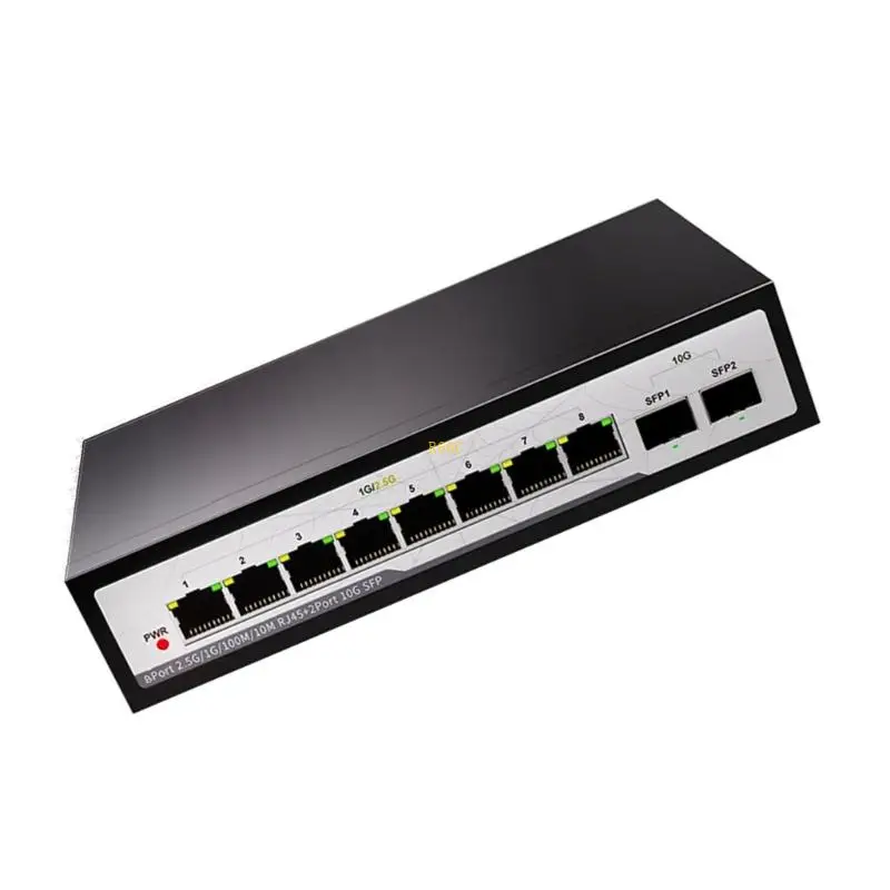 알루미늄 관리되지 않는 RJ45 스위처 5/8 기가비트 2x10G 포트 에너지 효율적인 디자인 내구성