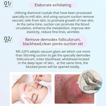 Diamond Microdermabrasion Machine Vacuum Suction Water Spray Facial Moisten Exfoliate Face Peeling Dermabrasion Machine 5