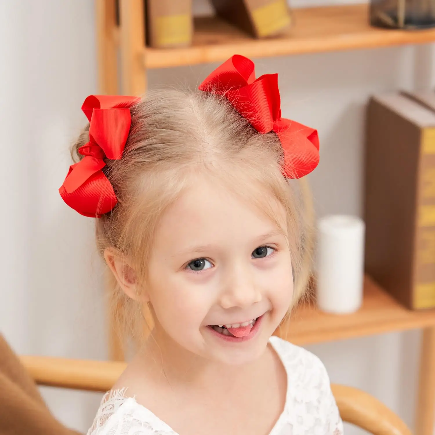 2 Teile/los 4 Zoll Solide Farben Haar Bögen Mit Clips Für Mädchen Geschenk Boutique Band Bögen DIY Haar Dekor Kinder haar Zubehör – Detail 6