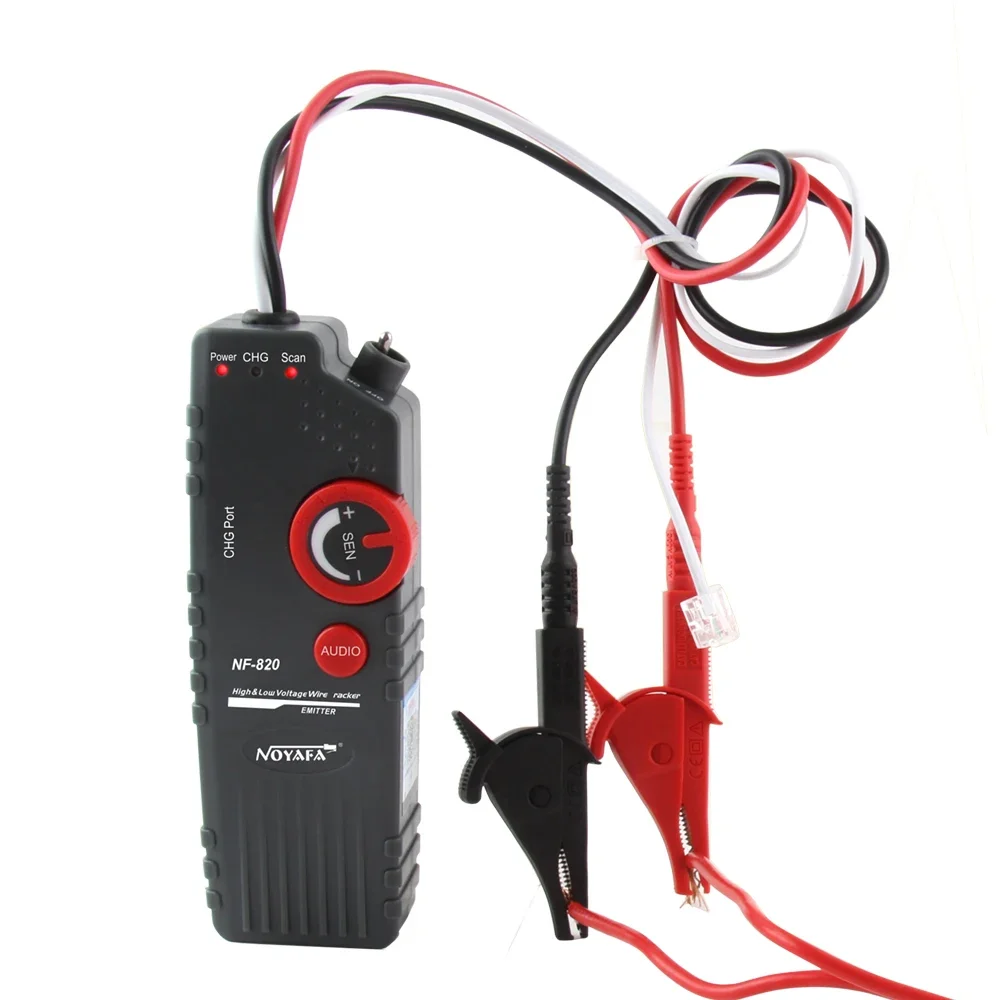 NOYAFA NF-820 Underground Cable Locator Alligator Clip Anti-Interference High&Low Voltage Wire Locator Network Wire Tracker