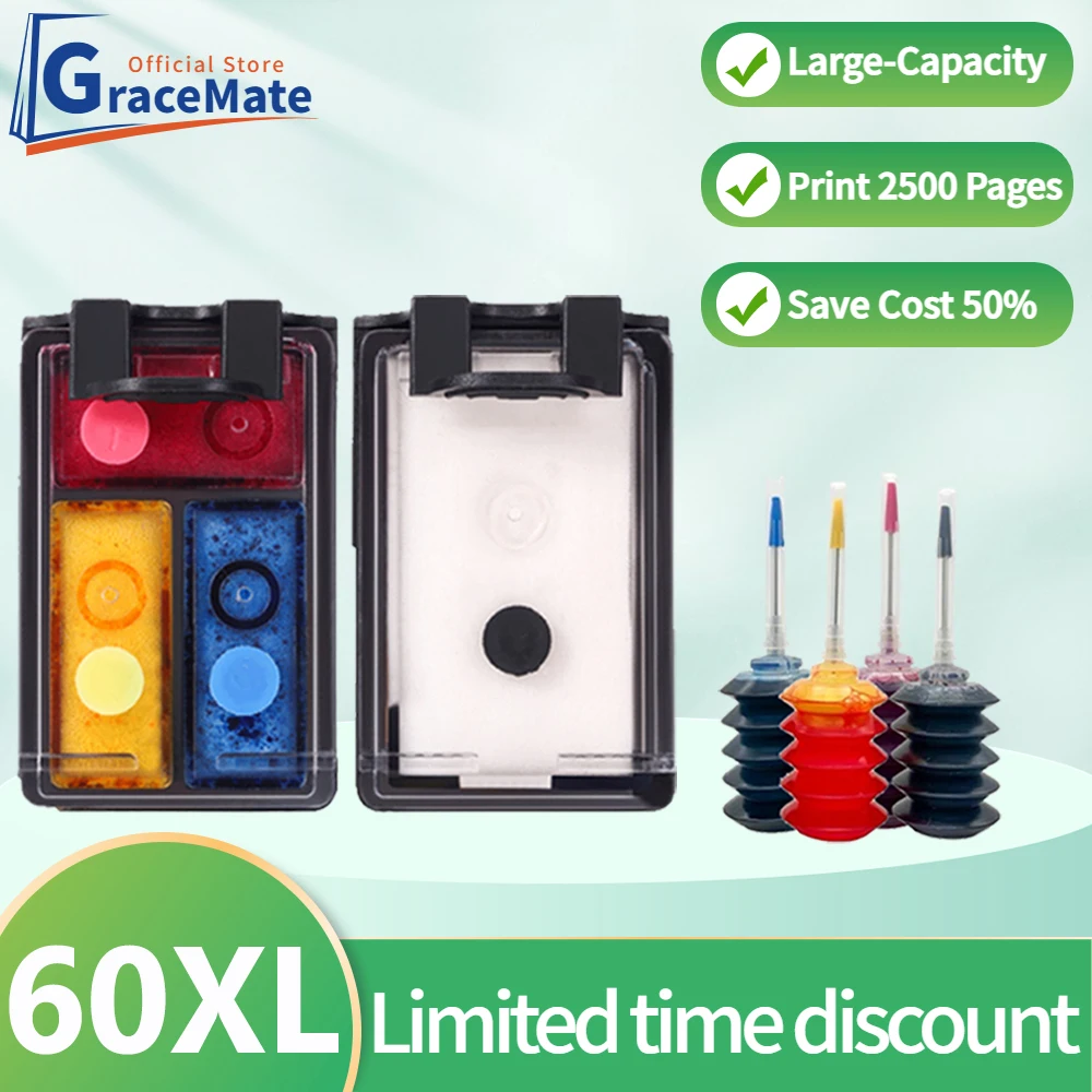

60XL Compatible for HP 60 XL hp60 Ink Cartridge Photosmart C4640 C4650 C4680 C4780 C4795 F4580 D110 ENVY 100 110 111 114 120