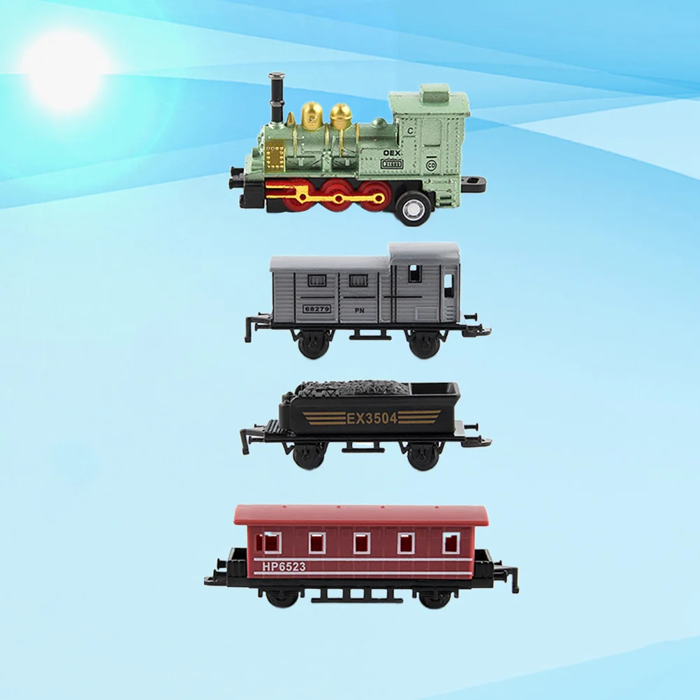 4Pcs Back Train Vehicle Cars Inertia Model for Children Birthday Party Favors Gifts Green