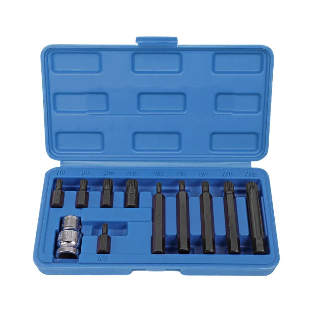 11 PCS M Type Socket Bit & 1/2 Inch Impact Socket Adapter Set Extension Sleeve Hex Sockets For Electric Wrench Hand Tool Drill