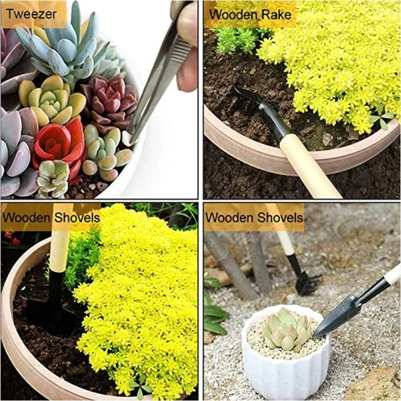13 pezzi kit fioriera da giardino fai da te semina pala cucchiaio secchio cucchiaio piante grasse piantine strumento bonsai fertilizzante dispositivo di perforazione - immagine 6