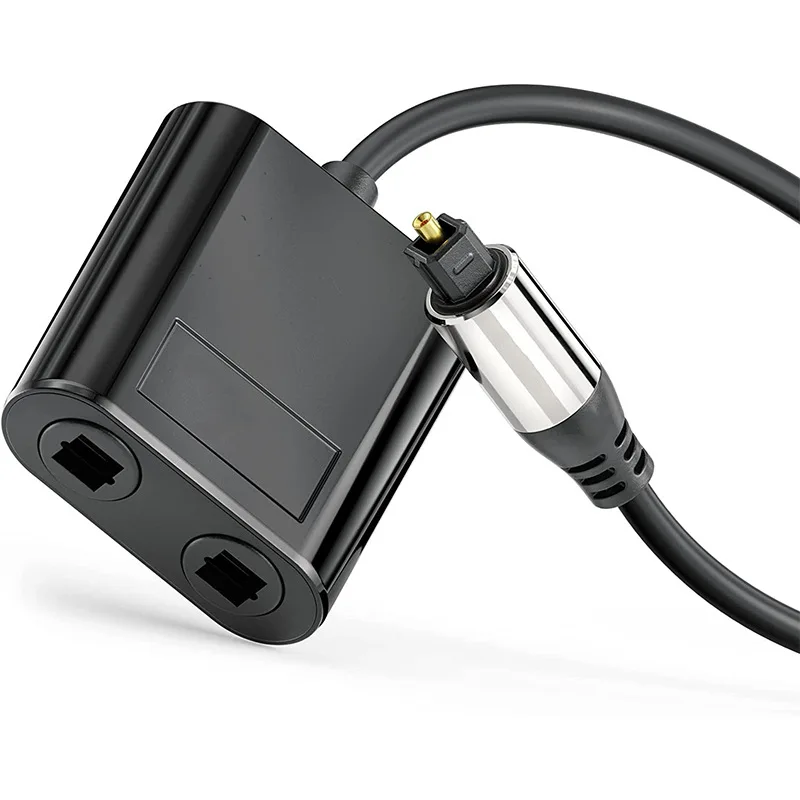 Dual Function Toslink Male to Female Optical Audio Splitter with Gold-Plated Connector