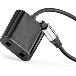 Dual Function Toslink Male to Female Optical Audio Splitter with Gold - Plated Connector (Sliver)