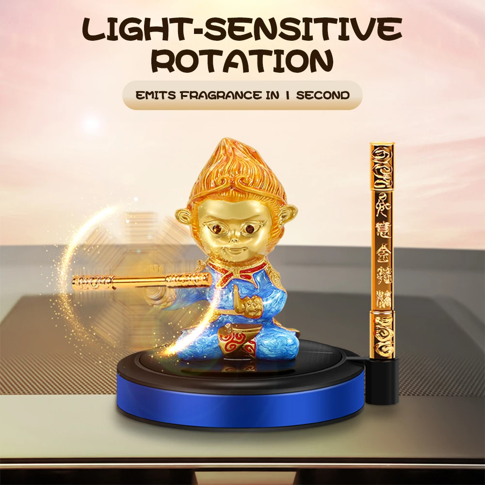 Monkey King Car Mounted Solar Aromatherapy Four Fragrances Car Air