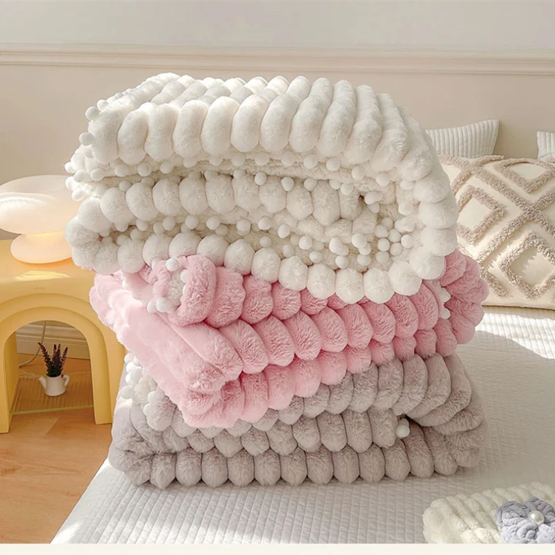 

Imitation Rabbit Velvet Autumn Warmrh Bed Blanket Cozy Warmth Coral Fleece Sofa Blankets for Throw Comfortable Bed Sheets Winter