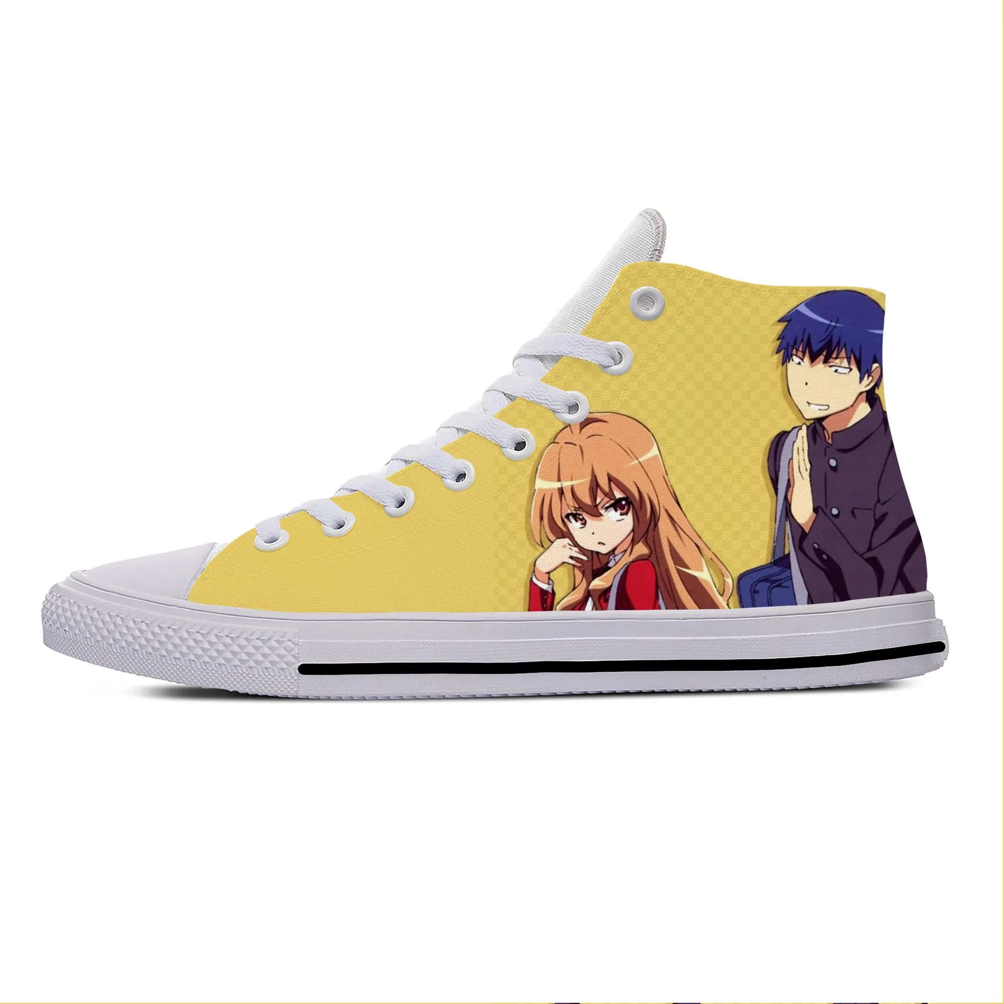 Anime Cartoon Toradora Takasu Ryuuji Aisaka Taiga Casual Cloth Shoes High Top Lightweight Breathable 3D Print Men Women Sneakers