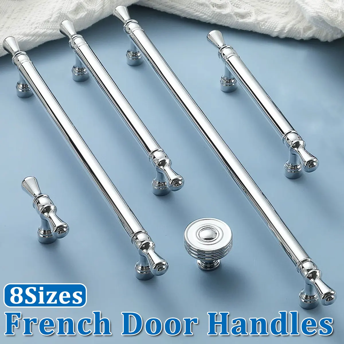 8 Sizes Copper Closet Handles Modern Simple Silver Cabinet Drawer Door Pulls