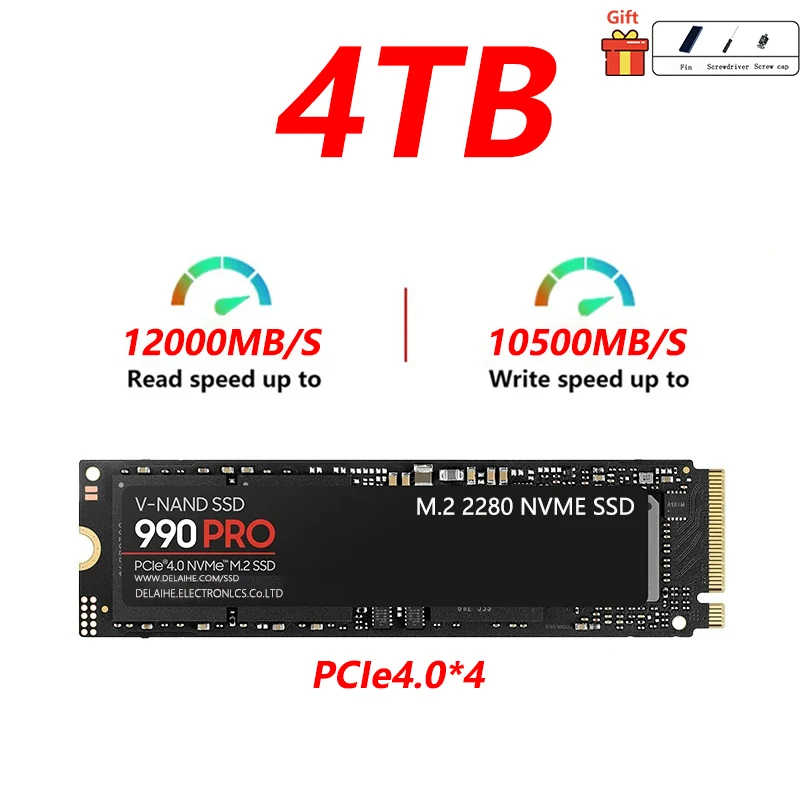 

Brand Original M2 SAM SSD high speed 4TB 2TB 1TB 990PRO SSD Internal Solid State Disk PCIe Gen5.0 X 4 NVMe for PS5 PS4 PC Laptop