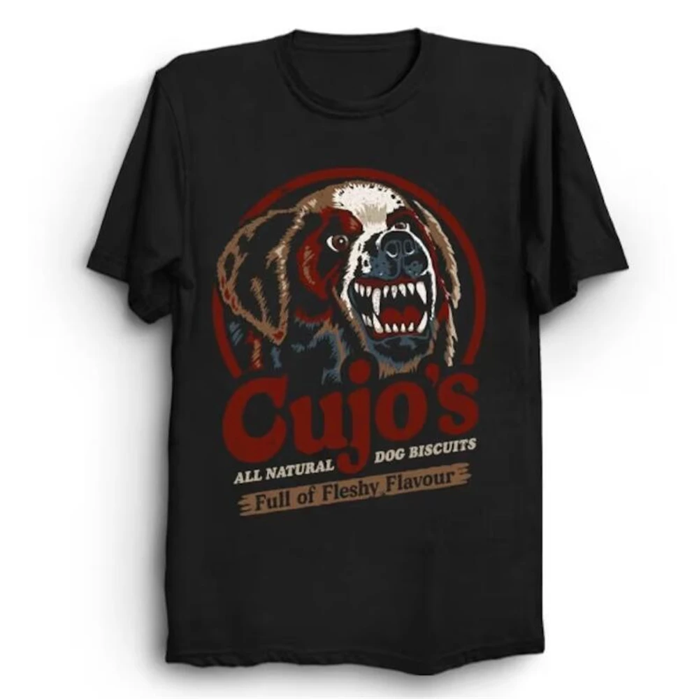 Cujo'S Dog Biscuits Vintage Distressed Horror Stephen King Creepy Cute Puppy Uomo Donna T-Shirt Oversize