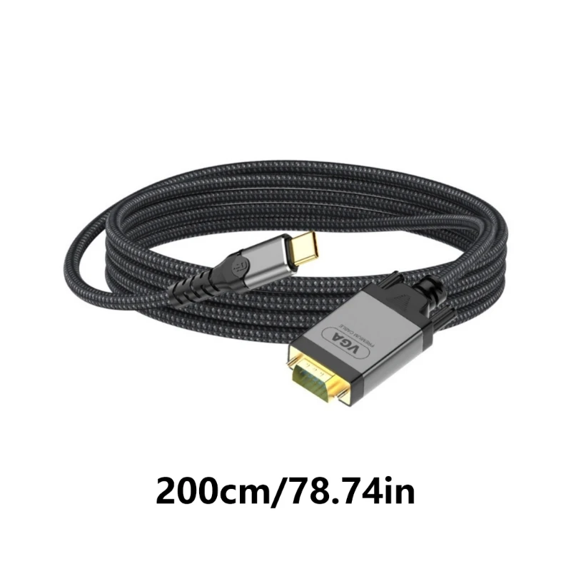 USB 3.1 Type C To VGA Adapter Cable High Clearly Video Transfer Connection