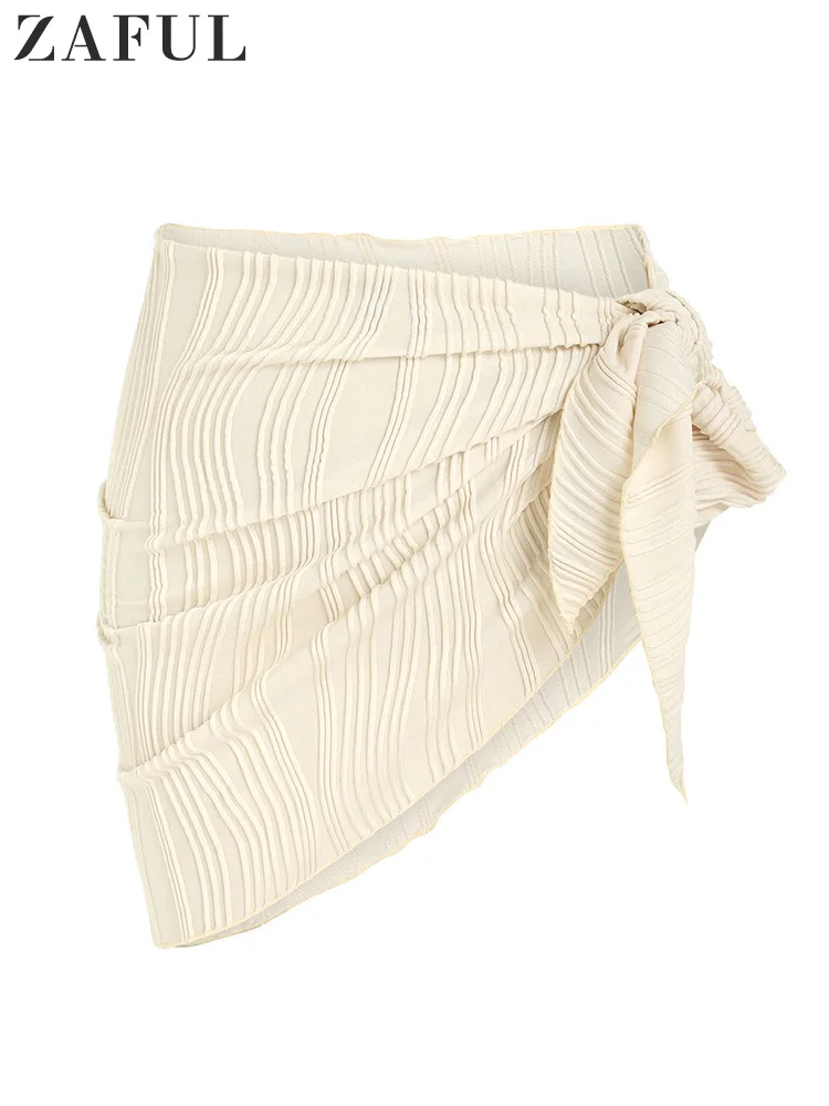 Zaful Women's Short Sarongs Beach Wrap Sheer Bikini Wraps Chiffon Cover Ups For Swimwear Mini Dress Textured Tie Side Beachwear - Cover-ups - AliExpress - Summer must-haves