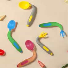

Baby Silicone Twist Fork Spoon Infant Children Auxiliary Food Toddler Tableware Straw Suction Cup Bowl Complementary Food Bowls